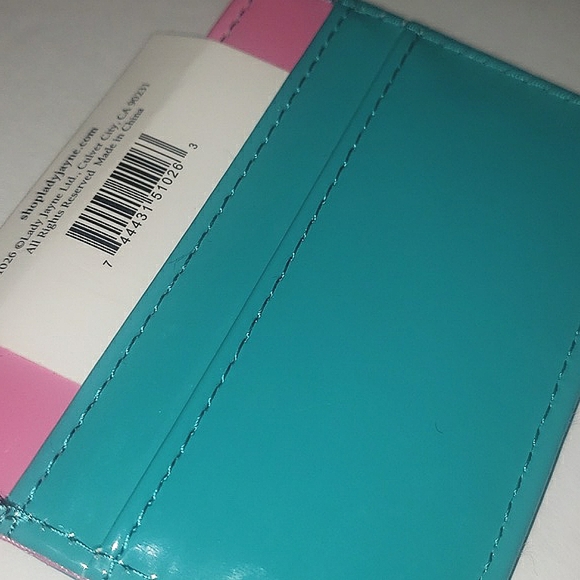 Lady Jayne Choose Happiness Metallic Pink Blue Credit Debit Gift Card Wallet NWT - Picture 11 of 12